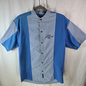 PB & CO mens short-sleeved buttondown shirt size XL/18 in gray & blue